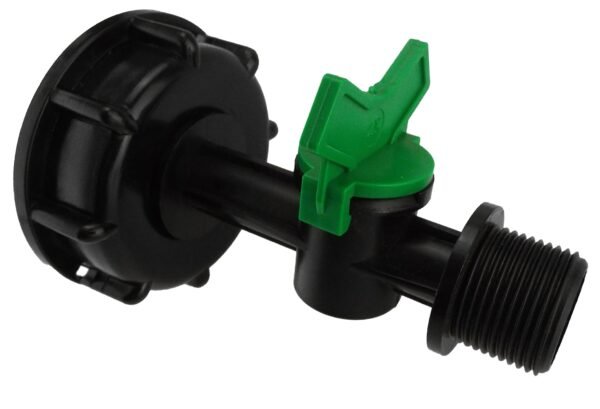 Ibc 2” s60x6 cap with ¾” bsp male threaded irrigation valve – heavy duty pipe & hose fitting uk ibc tanks fittings free shipping 9