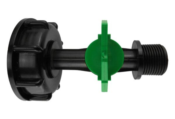 Ibc 2” s60x6 cap with ¾” bsp male threaded irrigation valve – heavy duty pipe & hose fitting uk ibc tanks fittings free shipping 15
