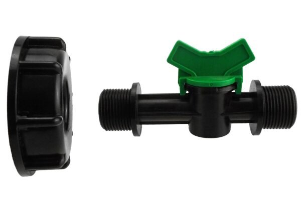 Ibc 2” s60x6 cap with ¾” bsp male threaded irrigation valve – heavy duty pipe & hose fitting uk ibc tanks fittings free shipping 17