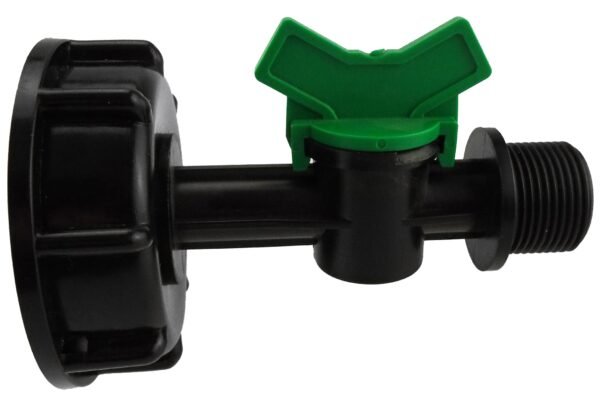 Ibc 2” s60x6 cap with ¾” bsp male threaded irrigation valve – heavy duty pipe & hose fitting uk ibc tanks fittings free shipping 5