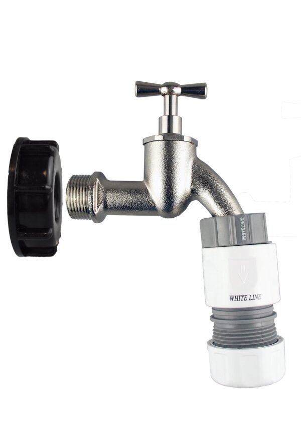 Ibc 2 inch s60x6 cap with bib tap and max flo hose connectors – home diy accessory uk ibc kits free shipping 2