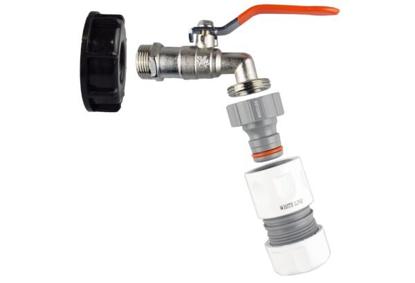 IBC 2” S60X6 Cap with Lever Tap and Max Flo Hose Connectors