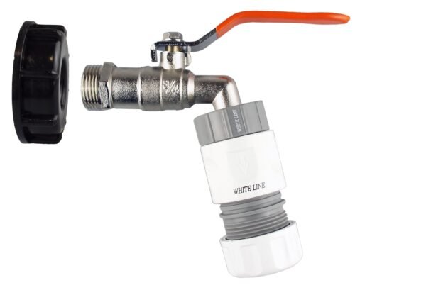 IBC 2” S60X6 Cap with Lever Tap and Max Flo Hose Connectors