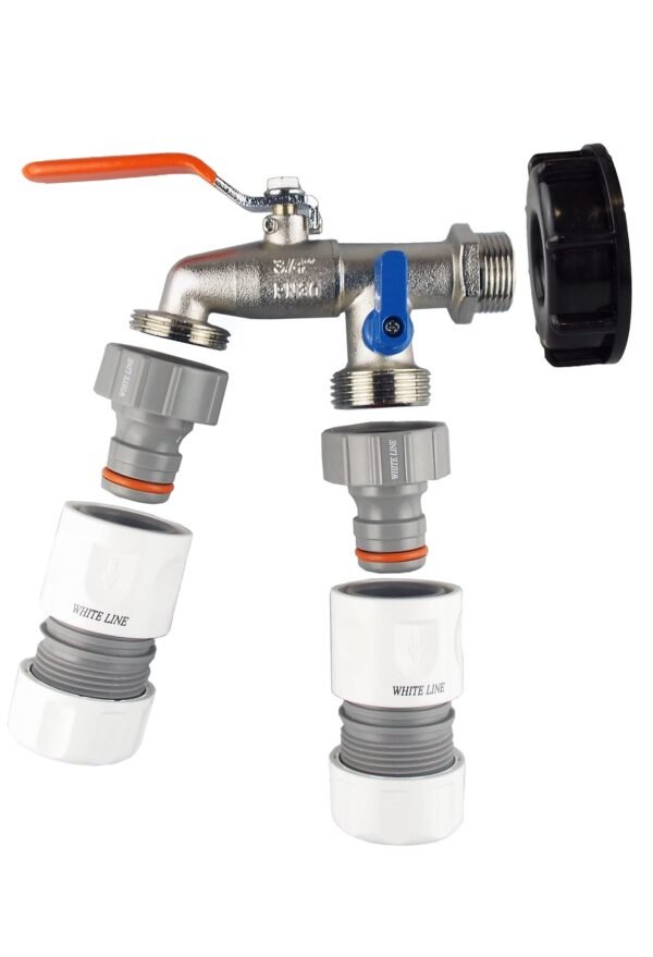 Ibc 2 inch s60x6 cap with double lever tap and max flo hose – home diy accessory uk ibc kits free shipping 15