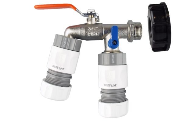Ibc 2 inch s60x6 cap with double lever tap and max flo hose – home diy accessory uk ibc kits free shipping 3