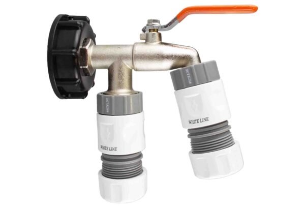 Ibc 2 inch s60x6 cap with double lever tap and max flo hose – home diy accessory uk ibc kits free shipping 4
