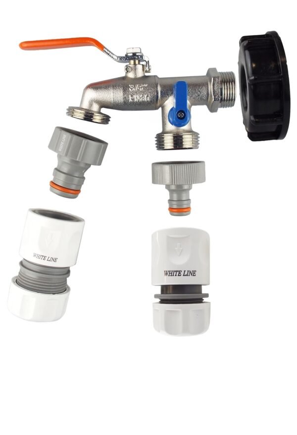 IBC 2” S60X6 Cap with Double Lever Tap, 1 x Max Flo Outlet