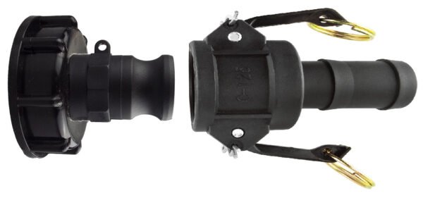 Ibc 2” s60x6 cap with ¾” type f and c camlock fittings – heavy duty pipe & hose fitting uk ibc tanks fittings free shipping 5