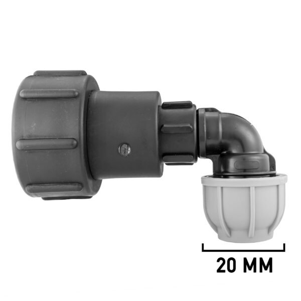 Ibc 2” s60x6 – 3/4″ bspf extender adaptor with mdpe elbow – heavy duty pipe & hose fitting uk ibc tanks fittings free shipping 5