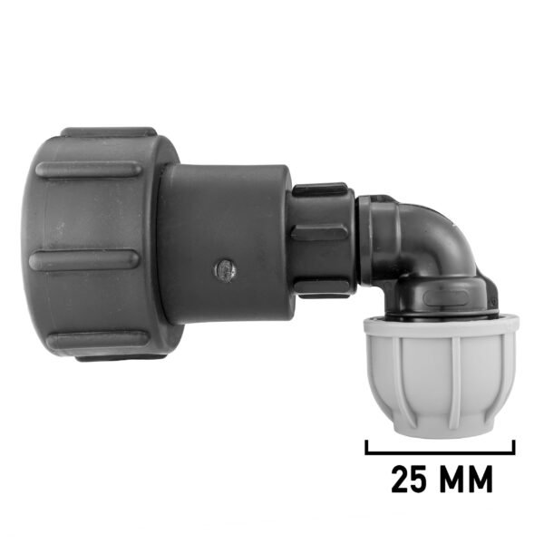 Ibc 2” s60x6 – 1″ bspf extender adaptor with mdpe elbow 25mm – heavy duty pipe & hose fitting uk ibc tanks fittings free shipping 5