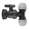 Ibc 2” s60x6 cap with large plastic valve and mdpe tee 25mm – heavy duty pipe & hose fitting uk ibc tanks fittings free shipping 1