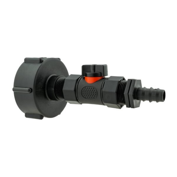 Ibc 2” s60x6 cap with in-line bspf valve and 16mm barbed – heavy duty pipe & hose fitting uk ibc tanks fittings free shipping 5