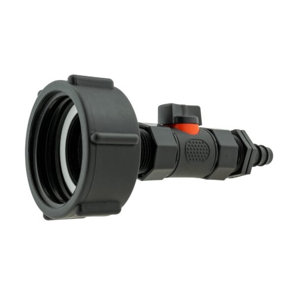 Ibc 2” s60x6 cap with in-line bspf valve and 16mm barbed – heavy duty pipe & hose fitting uk ibc tanks fittings free shipping 9