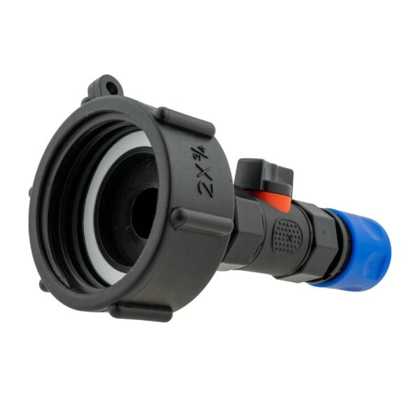 IBC 2” S60X6 Cap with In-Line BSPF Valve and ¾” BSPM Female IBC Kits Free Shipping 9