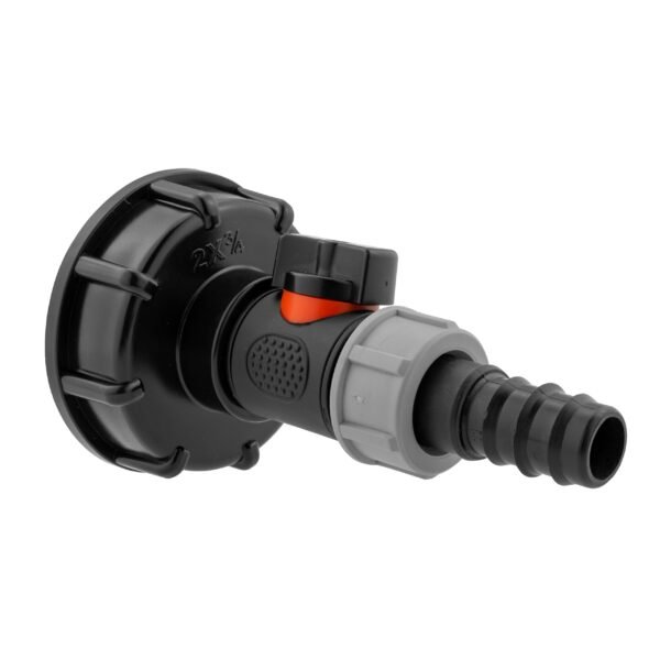 IBC 2” S60X6 Cap with In-Line BSPM Valve and 20mm Barbed