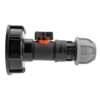 IBC 2” S60X6 Cap with In-Line BSPM Valve and MDPE Straight