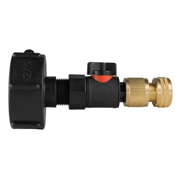 Ibc 2” s60x6 cap with bspf thread-quick connect male valve – heavy duty pipe & hose fitting uk