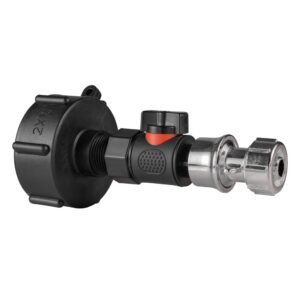 IBC 2” S60X6 Cap with BSPF Thread-Quick Connect Male Valve – Heavy Duty Pipe & Hose Fitting UK IBC Tanks Fittings Free Shipping