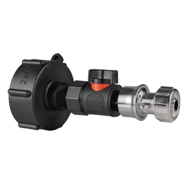 Ibc 2” s60x6 cap with bspf thread-quick connect male valve – heavy duty pipe & hose fitting uk ibc tanks fittings free shipping 5