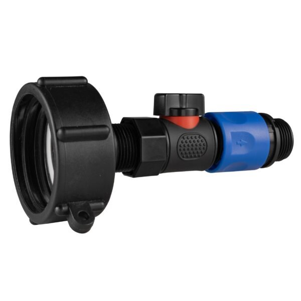 Ibc 2” s60x6 cap with bspf thread-quick connect male valve – heavy duty pipe & hose fitting uk ibc tanks fittings free shipping 9