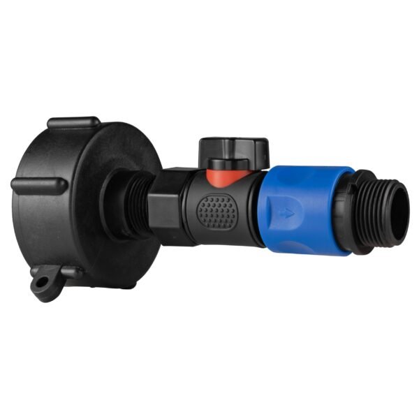 Ibc 2” s60x6 cap with bspf thread-quick connect male valve – heavy duty pipe & hose fitting uk ibc tanks fittings free shipping 5