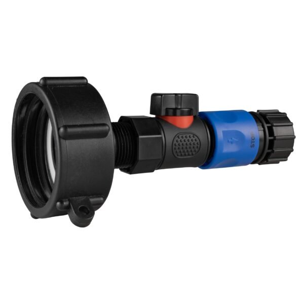 Ibc 2” s60x6 cap with bspf thread-quick connect male valve – heavy duty pipe & hose fitting uk ibc tanks fittings free shipping 9
