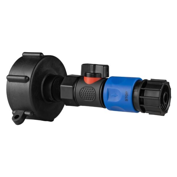 Ibc 2” s60x6 cap with bspf thread-quick connect male valve – heavy duty pipe & hose fitting uk ibc tanks fittings free shipping 5