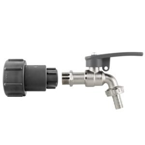 IBC 2" S60X6 - 1/2" BSP Extender Adaptor with Lever Tap with