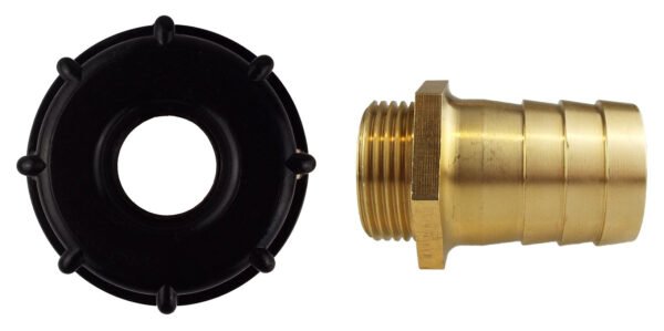Ibc 2″ s60x6 cap with 25mm brass barb – heavy duty pipe & hose fitting uk ibc tanks fittings free shipping 5