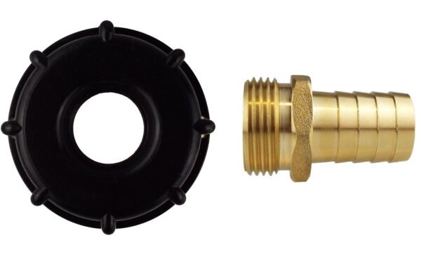Ibc 2″ s60x6 cap with 25mm brass barb – heavy duty pipe & hose fitting uk ibc tanks fittings free shipping 9