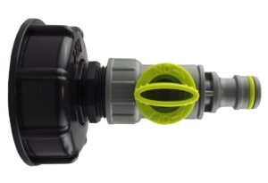 IBC 2” S60X6 Cap with ¾” BSP – Click Lock Valve Lime – Heavy Duty Pipe & Hose Fitting UK IBC Tanks Fittings Free Shipping