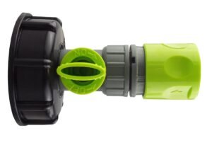 IBC 2” S60X6 Cap with BSP Threaded Valve and Hose Connector – Heavy Duty Pipe & Hose Fitting UK IBC Tanks Fittings Free Shipping