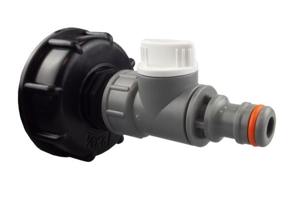 Ibc 2” s60x6 cap with ¾” bsp – click lock valve wl – heavy duty pipe & hose fitting uk ibc tanks fittings free shipping 2