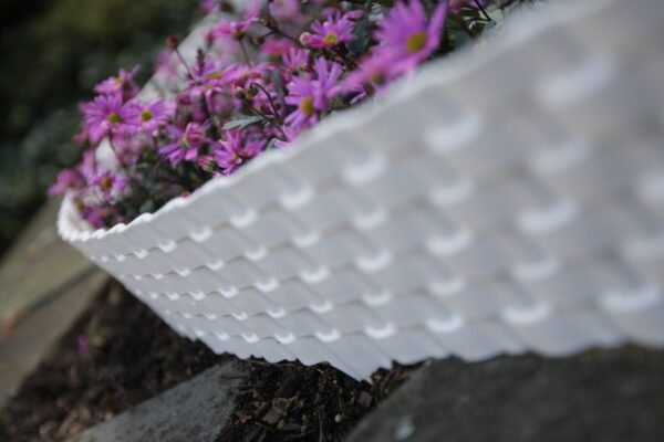 Lawn edging, plastic palisade rattan effect, 2. 4m, black