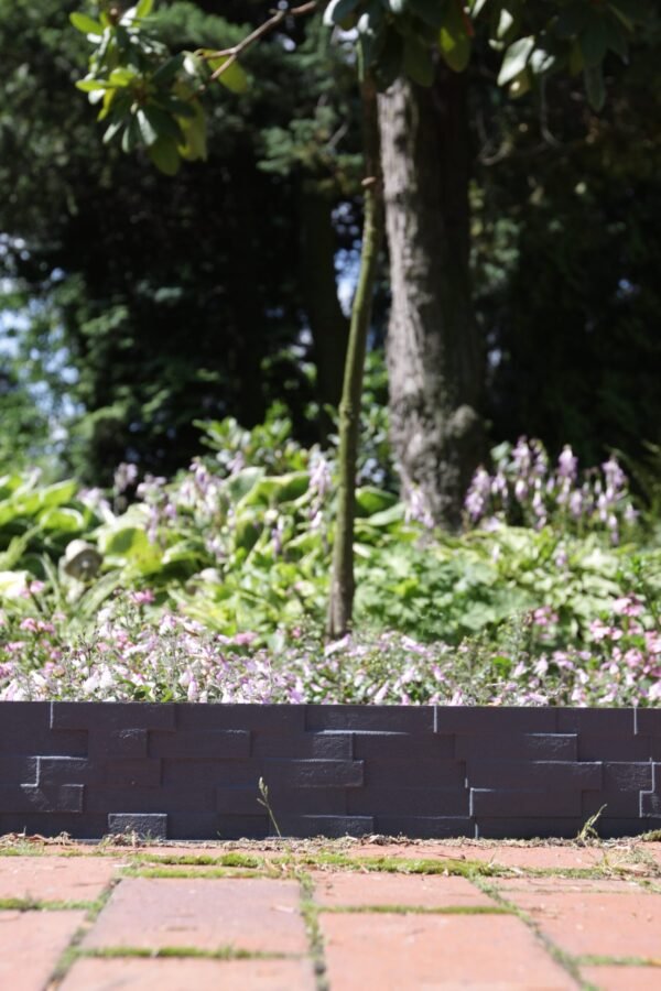 Lawn edging, plastic palisade slate effect, 2. 38m, gray – plastic lawn edging border uk