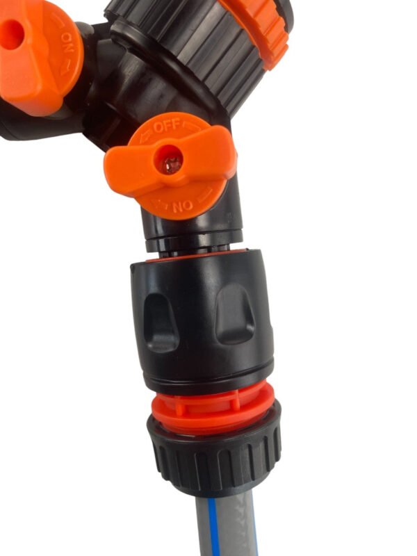 3 way connector set with valve black/orange – heavy duty outdoor garden tap uk garden hose fittings free shipping 13