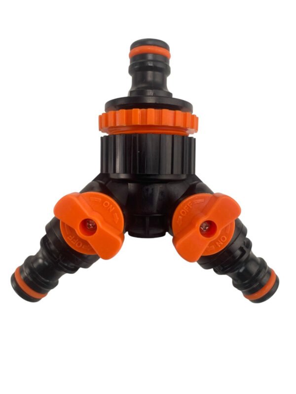 3 way connector set with valve black/orange – heavy duty outdoor garden tap uk garden hose fittings free shipping 7