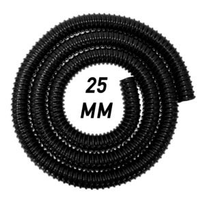 Corrugated Pipe 1" (25mm) with 2 x Double Wire Clips Set