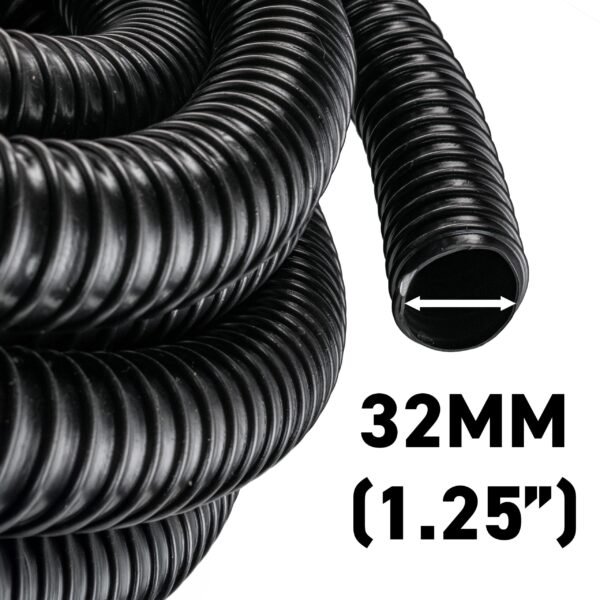 Corrugated Pipe 1.25" (32mm) with 2 x Double Wire Clips Set