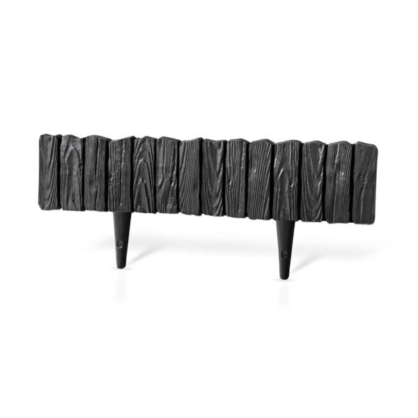 Lawn edging, plastic palisade wood effect, 2. 32m, black – plastic lawn edging border uk