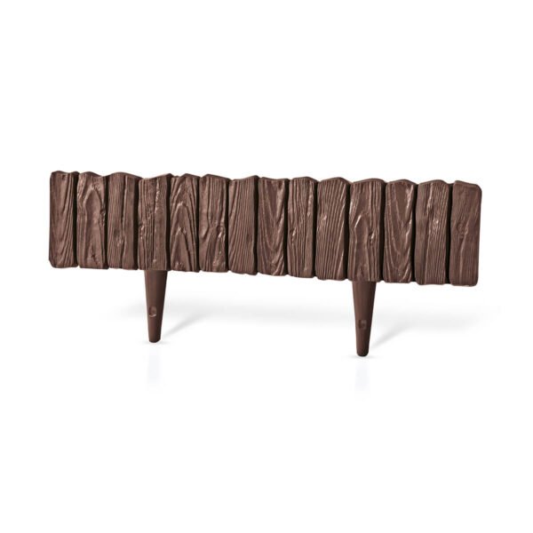 Lawn edging, plastic palisade wood effect, 2. 32m, brown plastic lawn edging free shipping 3