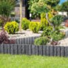 Lawn edging, plastic palisade wood effect, 2. 32m, black – plastic lawn edging border uk
