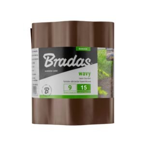 Wavy Plastic Garden Lawn Edging, H=15CM, L=9M, Brown New Arrivals Free Shipping