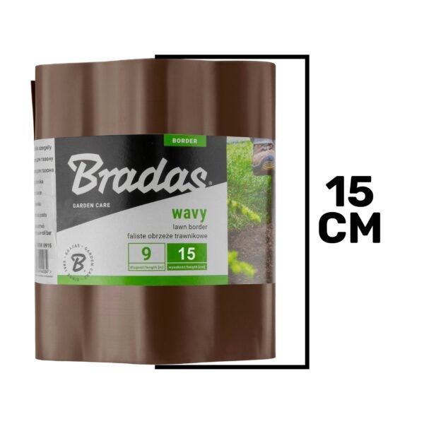 Wavy plastic garden lawn edging, h=15cm, l=9m, brown – plastic lawn edging border uk plastic lawn edging free shipping 5