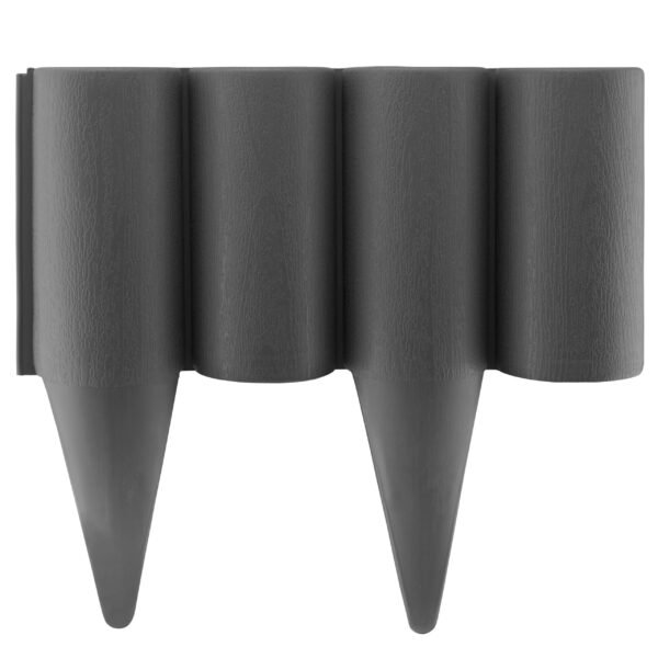 Lawn Edging, Plastic Palisade Wood Effect, 2.5m Box, Gray New Arrivals Free Shipping 5