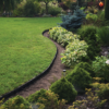 Lawn border set, easy border 100mm black 10m with pegs – plastic lawn edging border uk roll borders free shipping 12