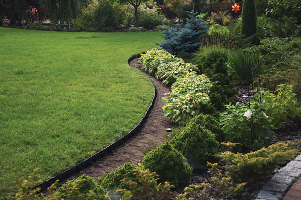 Lawn border set, easy border 60mm black 10m with pegs – plastic lawn edging border uk roll borders free shipping 12