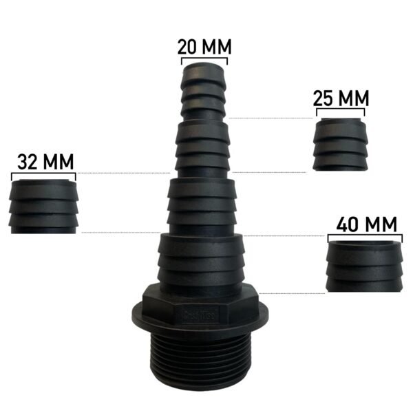 Pond Connector 1.5" BSPM - 20/25/32/40mm