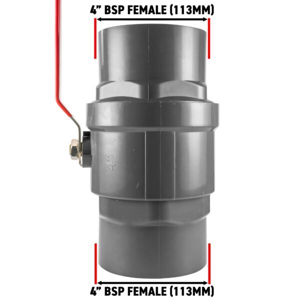 PP 4" BSPF Stopcock with Stainless Steel Ball Valve and