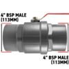PP 4" BSPF Stopcock with Stainless Steel Ball Valve and